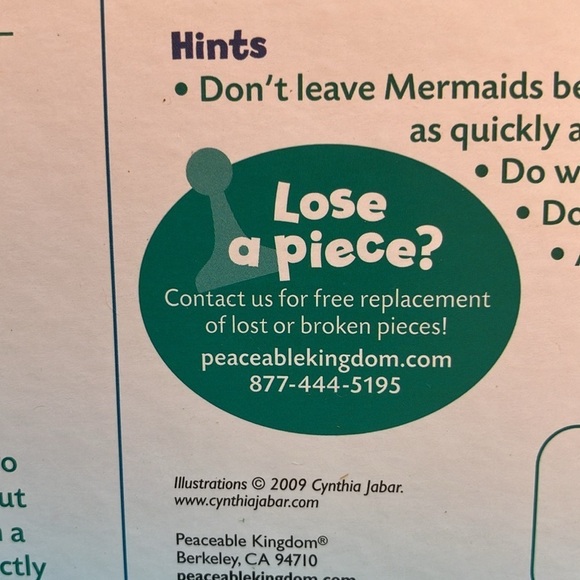 Mermaid Island Peaceable Kingdom board game a cooperative game for kids - Picture 3 of 3